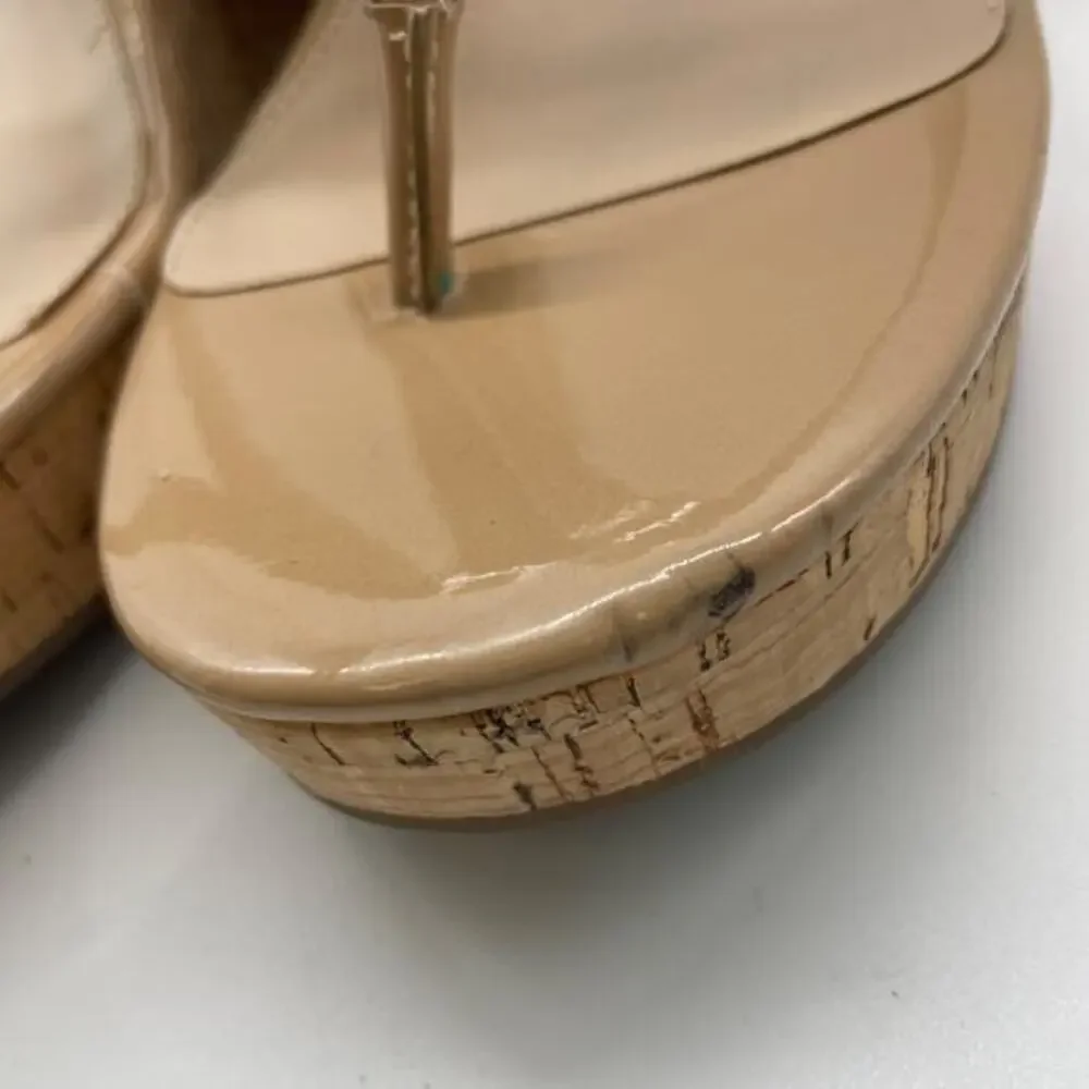 Sam Edelman‎ Women's Yardlie Emblem Platform Wedge Sandals Beige Size 8.5M